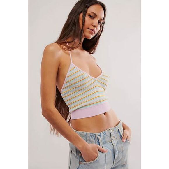 NWOT Free People Out And About Striped Halter Top - SMALL - Picture 4 of 4